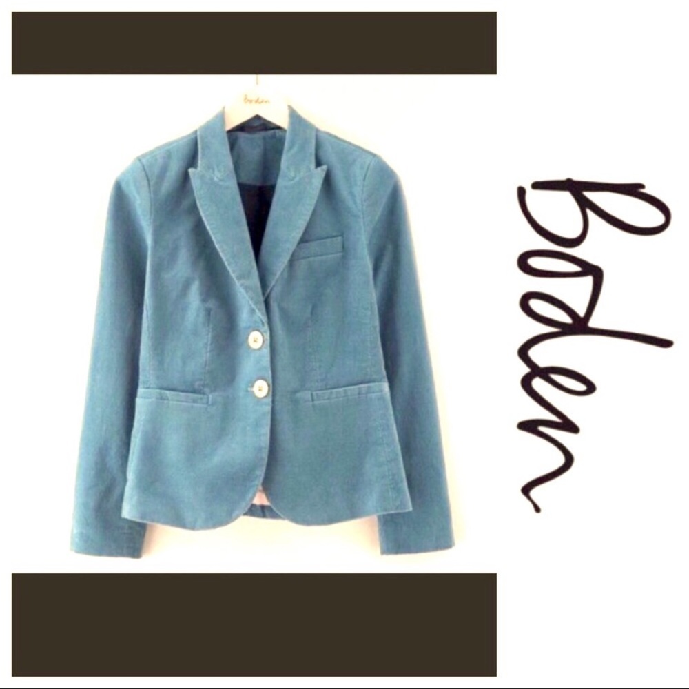 Boden Elizabeth Corduroy Blazer in Blue Size 8 Regular